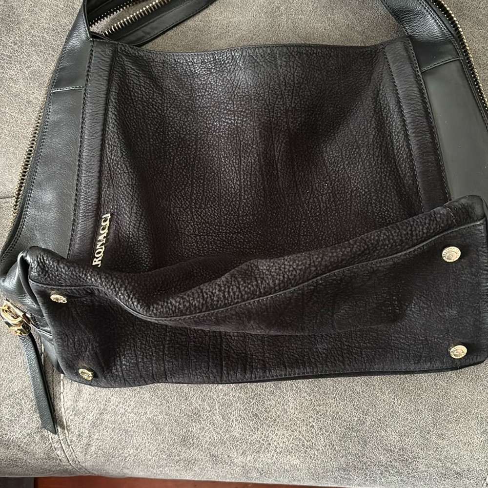 Gironacci purse black leather large mint condition